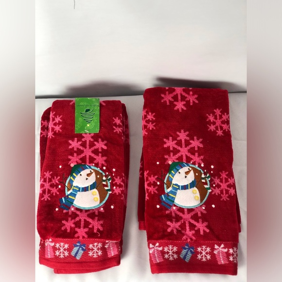 NWT Brighten the Season Snowman Hand towel Set - Picture 2 of 16